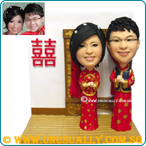 Custom 3D Chinese Traditional Wedding Couple Figurines
